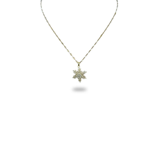 Collier Pendentif Flocon Zircon