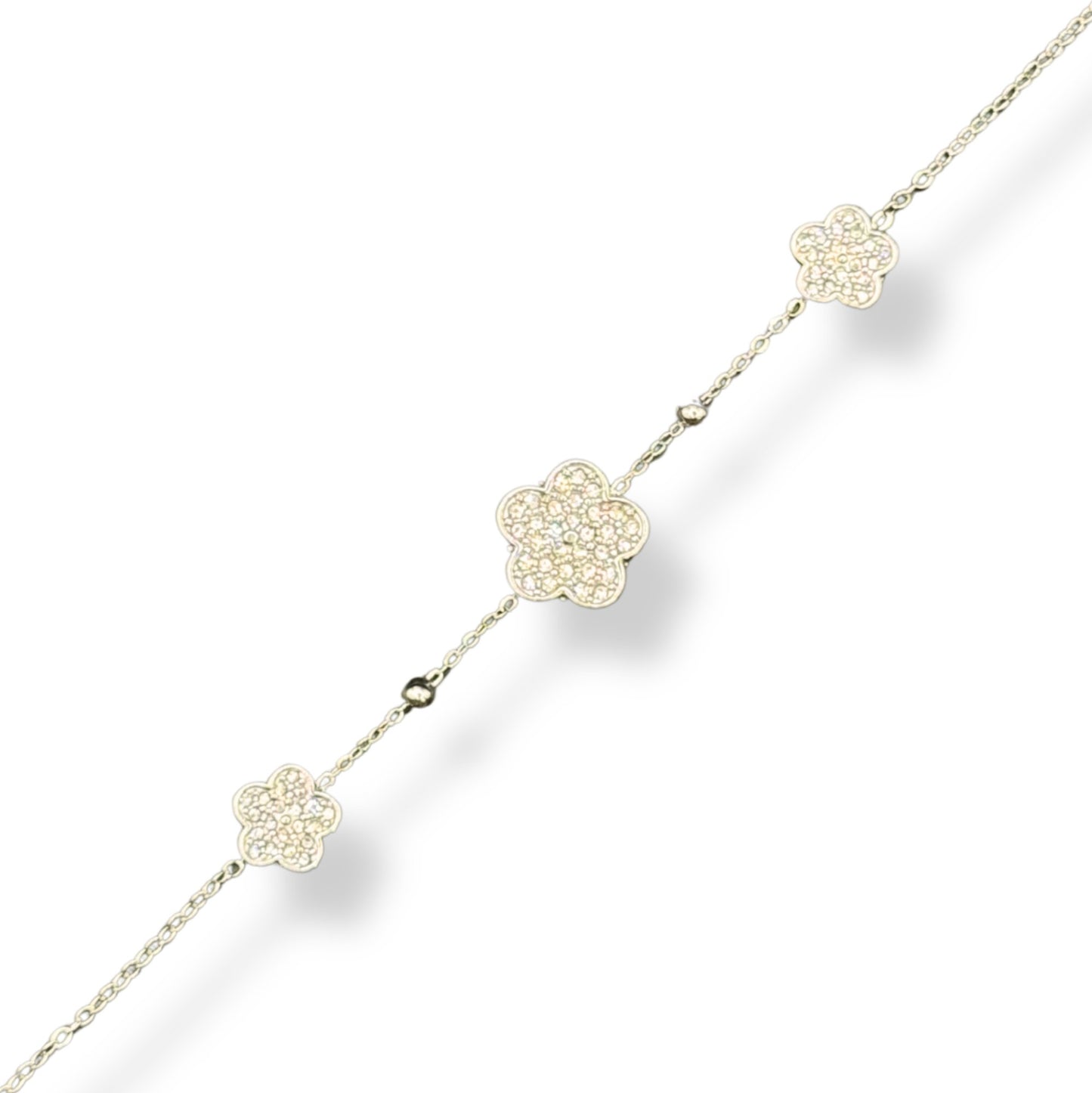 Bracelet Trio Fleuri Argent Perles
