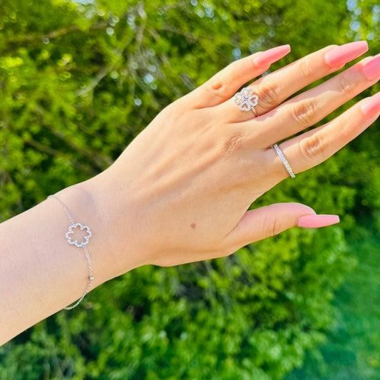 Bracelet Trèfle Argenté