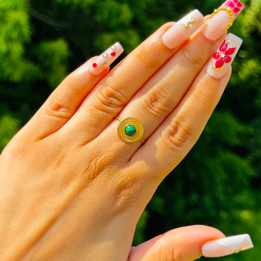 Bague Tresse Verte