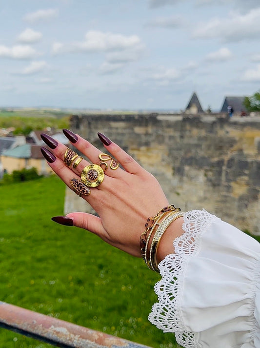 Bague Ovale Léopard