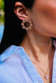 Boucles d'Oreilles Couronne Florale Rose