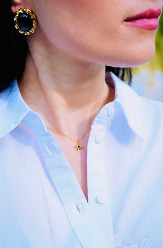Collier Étoile Filante vert