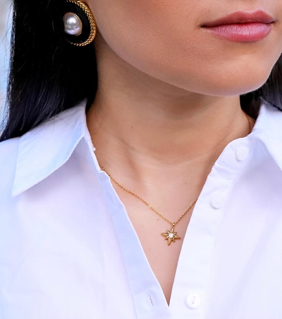 Collier Étoile Filante Blanche