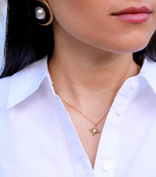 Collier Étoile Filante Blanche