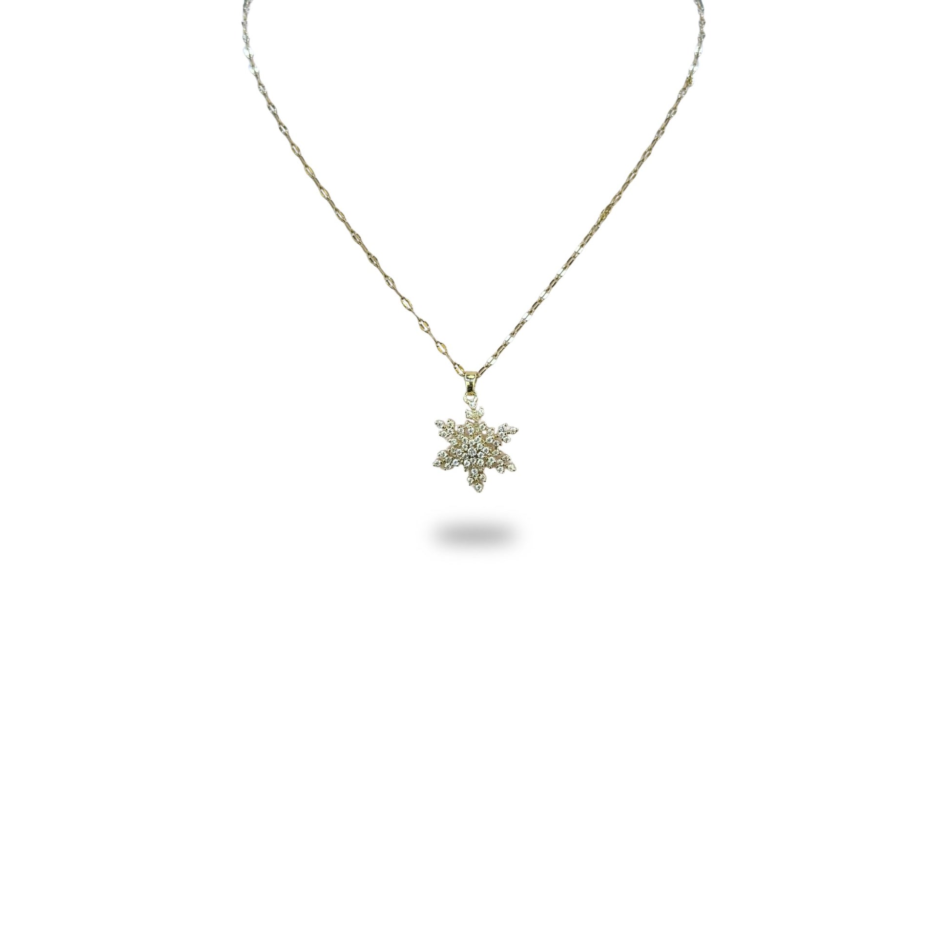 Collier Pendentif Flocon Zircon