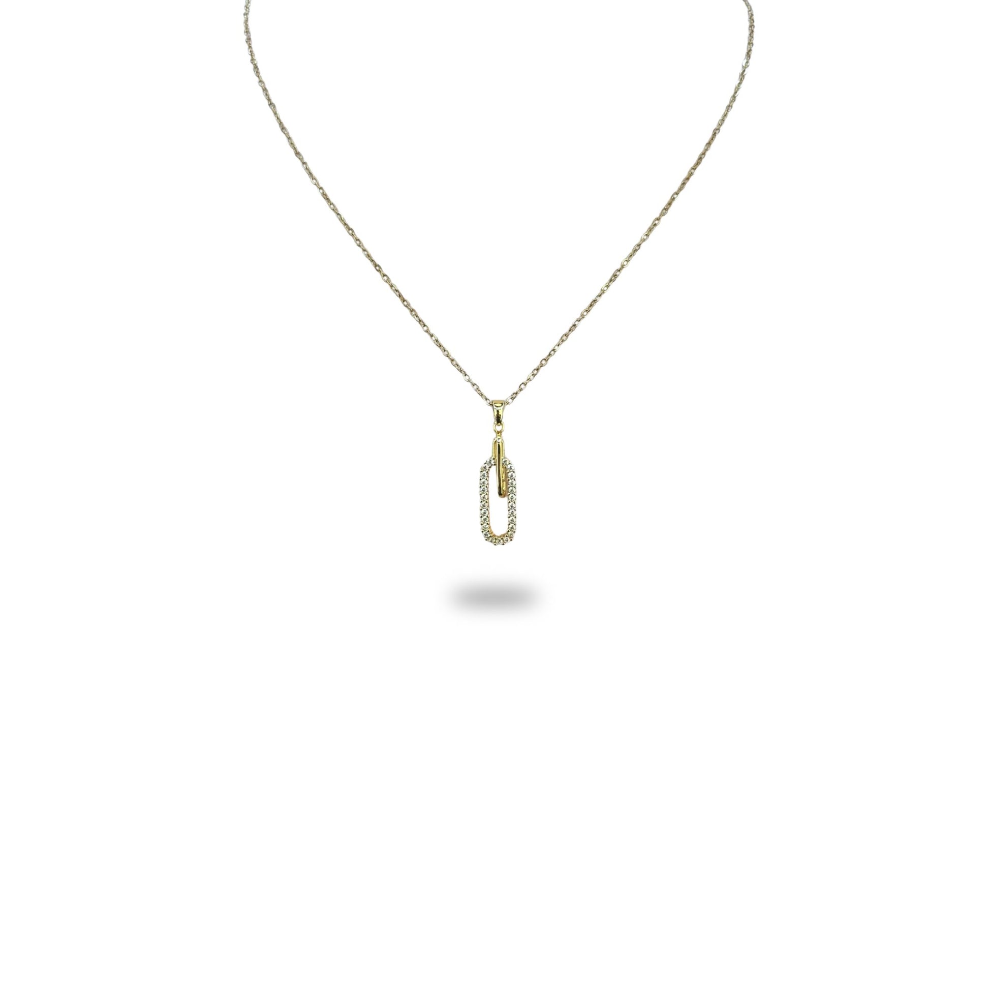 Collier Pendentif Ovale Zircon