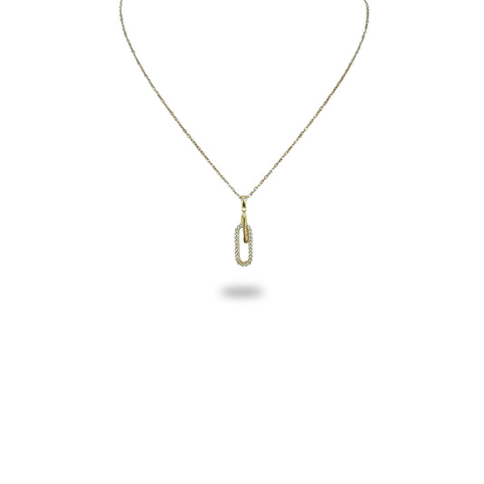 Collier Pendentif Ovale Zircon