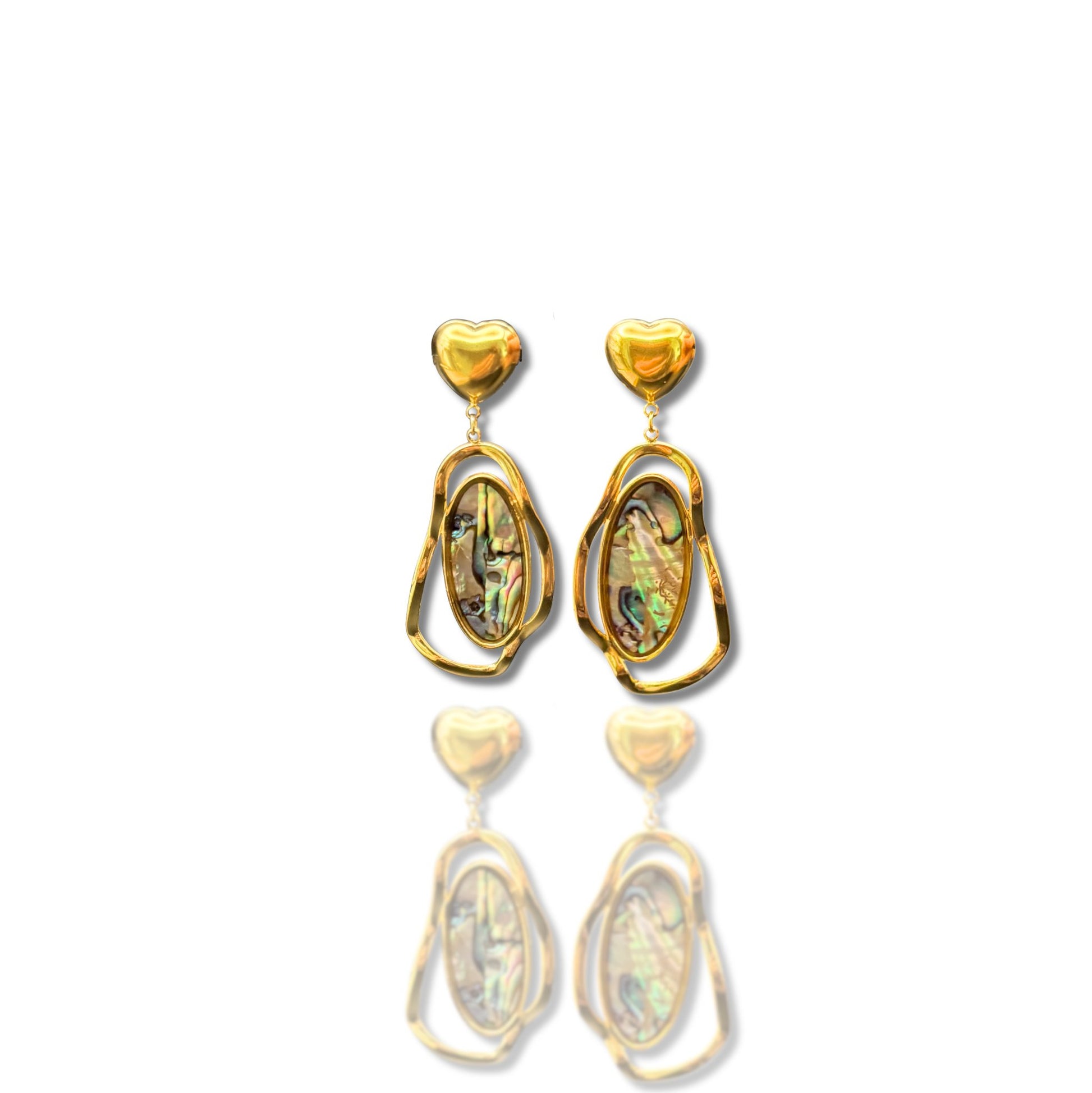 Boucles d'Oreilles Cœur Abalone