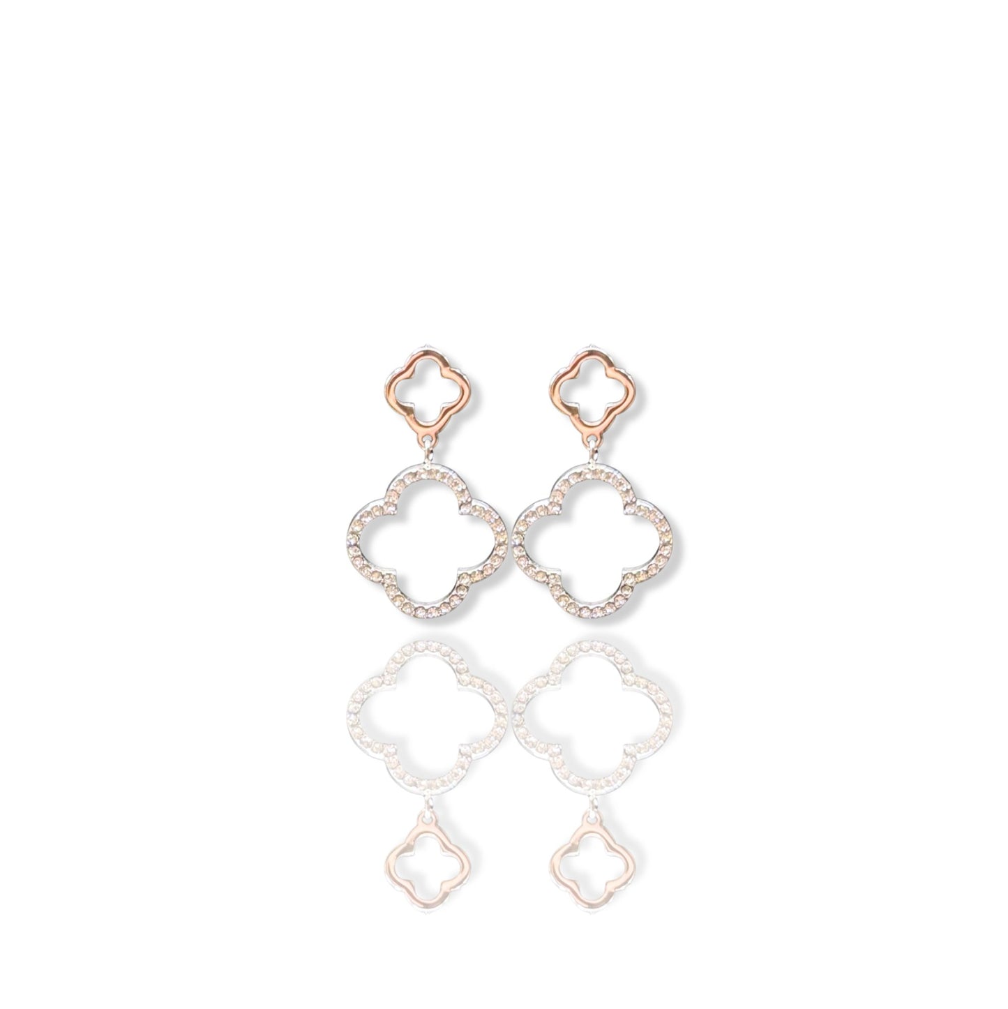 Boucles d'oreilles Trèfles en Cascade Dorée
