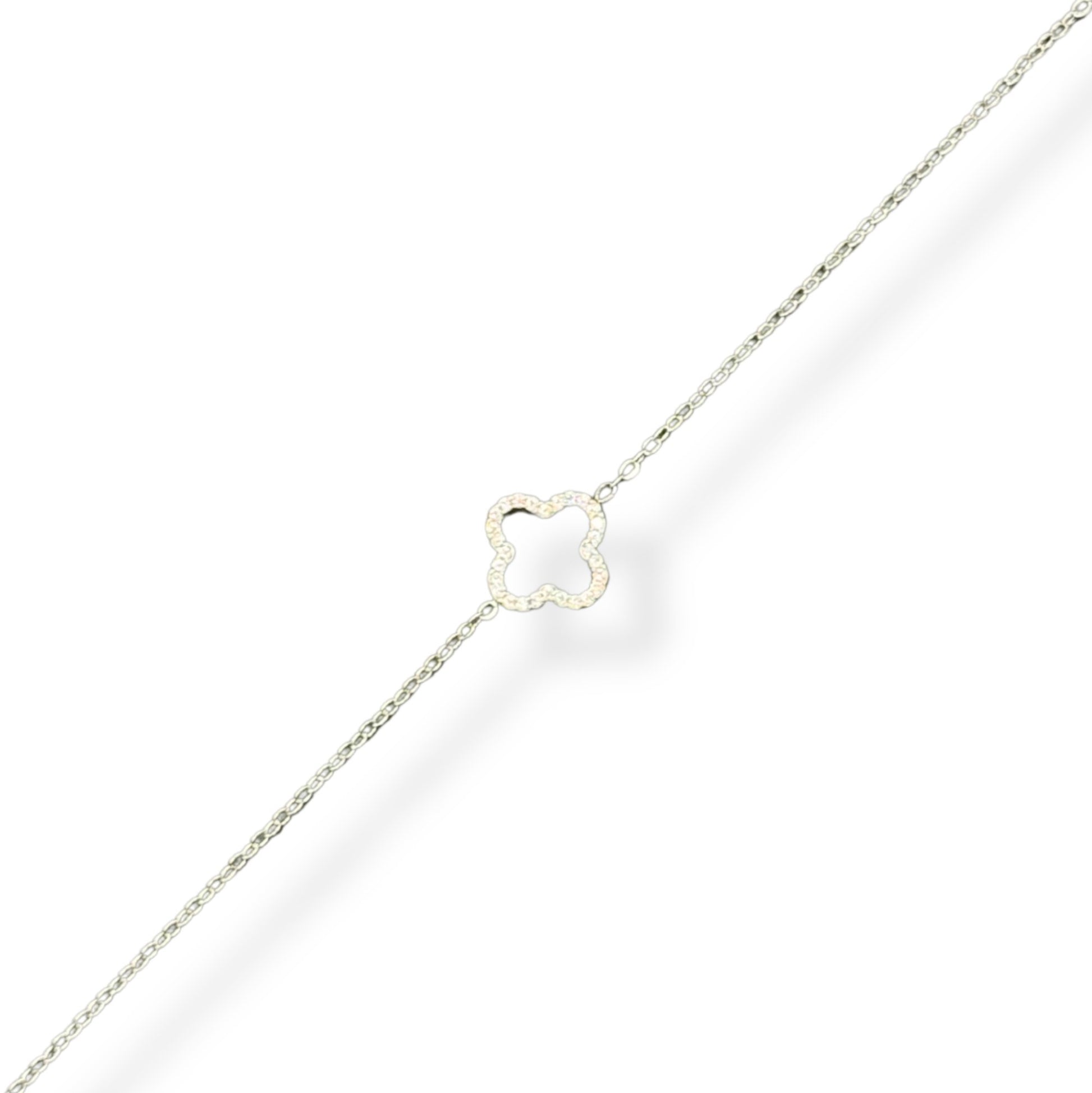 Bracelet Trèfle Solitaire Argent