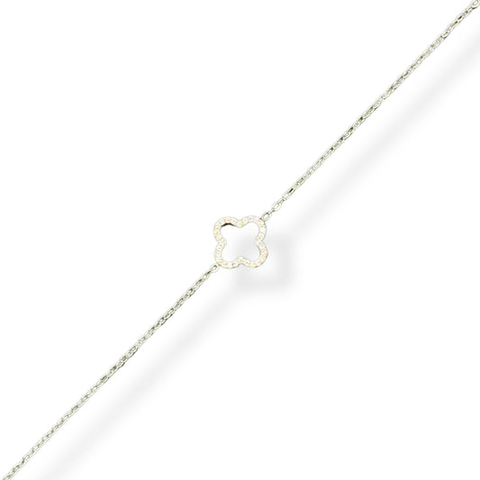 Bracelet Trèfle Solitaire Argent