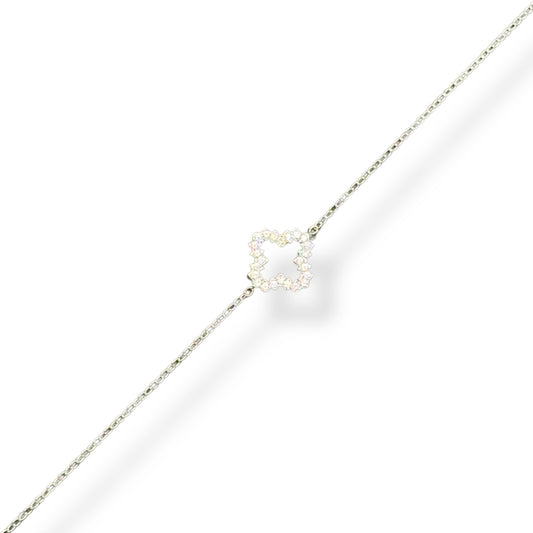 Bracelet Trèfle Étincelle Argent