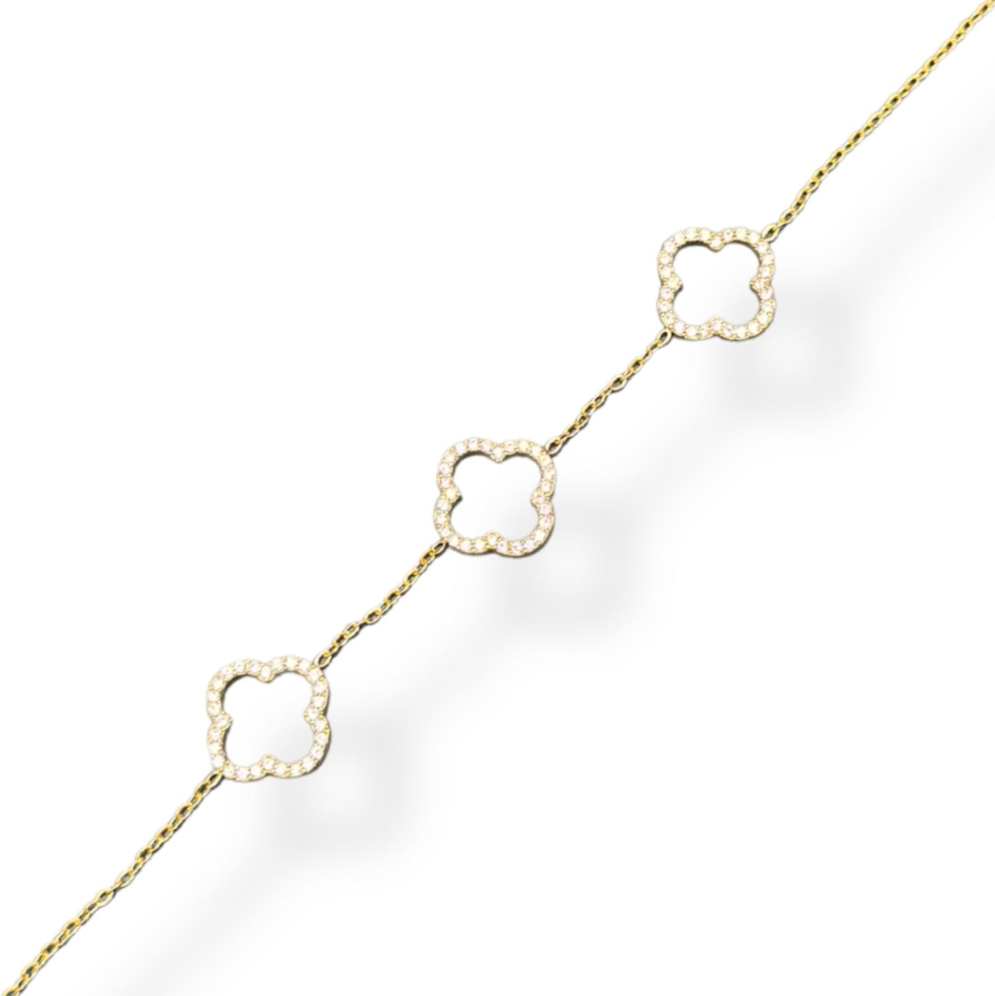 Bracelet Trio de Trèfles Doré