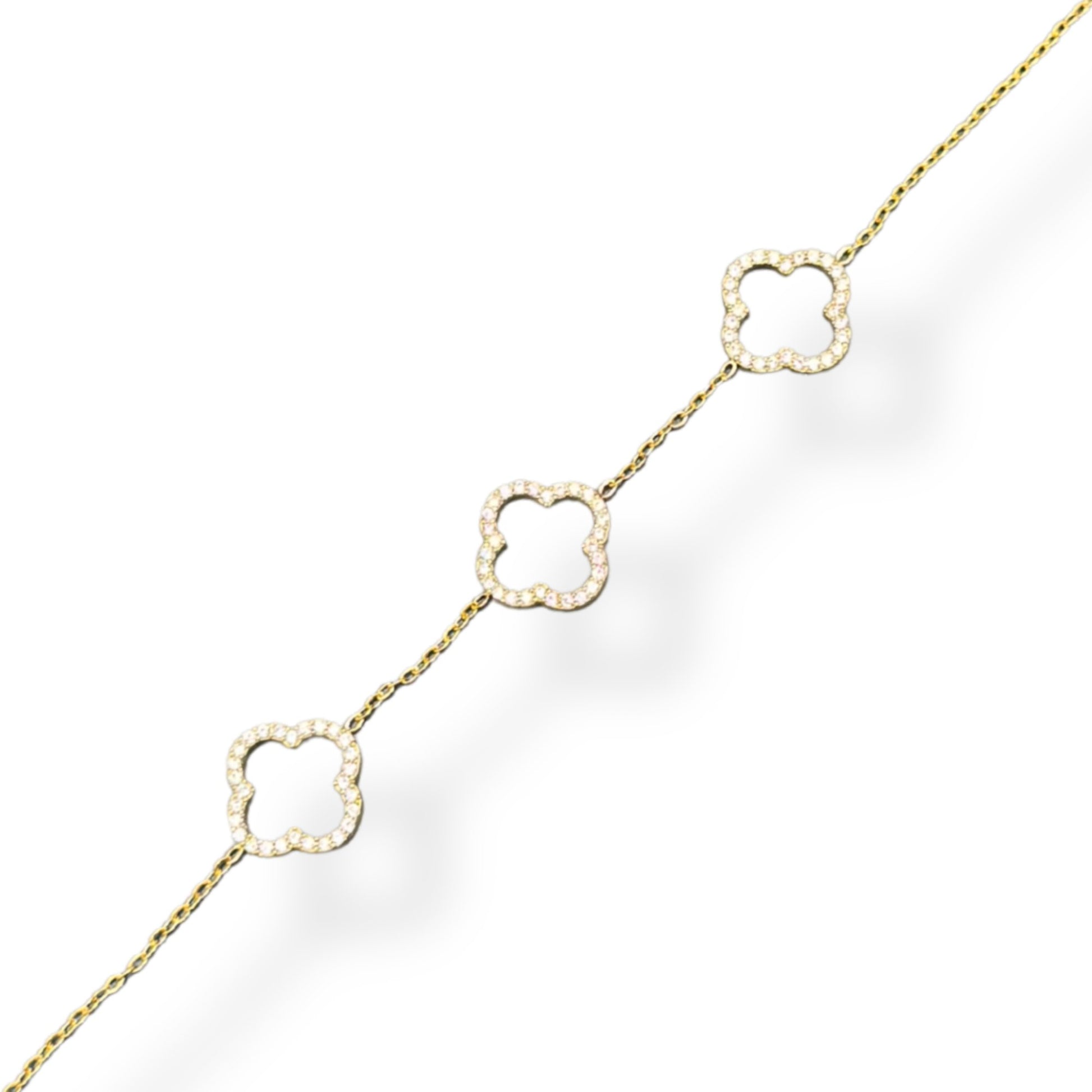 Bracelet Trio de Trèfles Doré